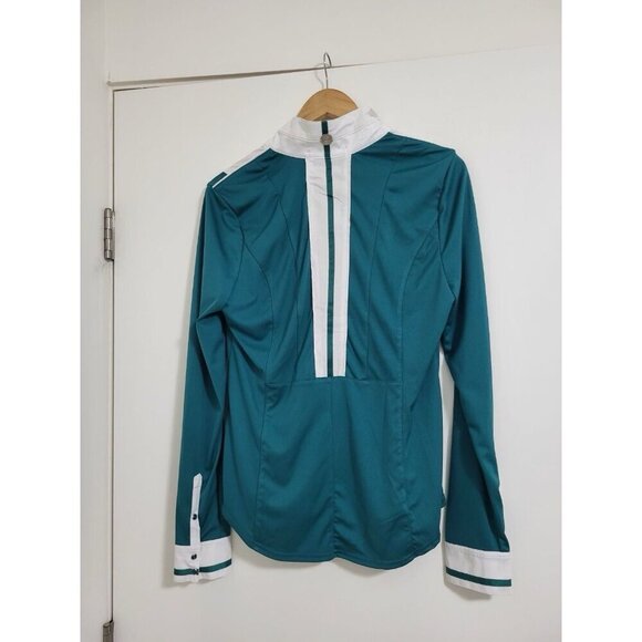 ASMAR Equestrian Show Jacket Teal White Zip Up Riding Shirt - Picture 5 of 8